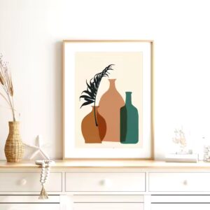 Mid Century Wall Art Set of 5, Abstract Boho Art Set of 5 Prints Bohemian Terracotta Wall Decor Art Print home Decor - Image 5