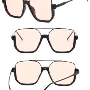 DL Glasses Retro Square Metal Half Frame Rimless Sun Glasses Vintage Double Bridge Irregular Women Sunglasses Men 2023 gafas - Image 6