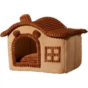 Cat bed warm four seasons universal winter cage villa house type closed cat bed winter dog bed cat supplies - Image 6