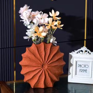 Ceramic Vase Light Luxury Terracotta Ornaments Simple Hydroponic Dry Flower Home Hotel Decoration Red Pottery - Image 4