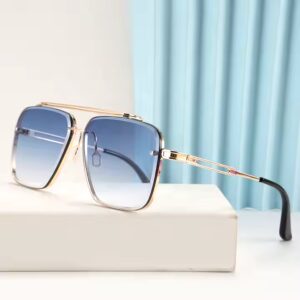 ew Arrival Fashion Double Bridge Brand Designer Custom Logo Women Aviation Square Alloy Frame Mens UV400 Sunglasses - Image 3