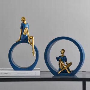 Home Decor Reading Statues Luxury Living Room Table Ornaments Resin Crafts Abstract Figurines For Office Desktop Accessories - Image 4