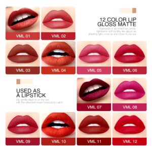 12 Color Matte Lip Gloss Cruelty Free Long Lasting Waterproof Liquid Lipstick Matte - Image 3