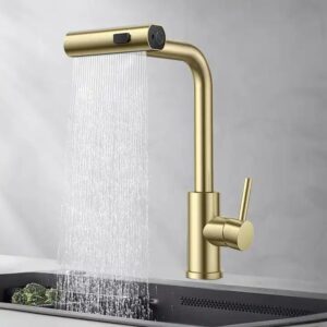 Modern design types hot cold mixer faucet 304 sus stainless steel pull out water tap kitchen sink faucet tap - Image 6