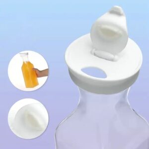Clear Plastic Beverage Bottle Pitcher Square Base Juice Milk Containers Water Carafe with Flip Top Lid - Image 4