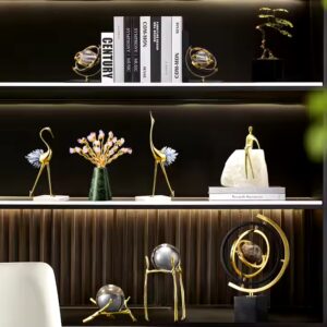 Modern luxury home decoration european style home decor pieces in brass desk accessories for home - Image 4