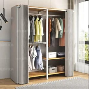 Simple wardrobe strong and durable household thickened zipper fully closed cloth wardrobe - Image 5