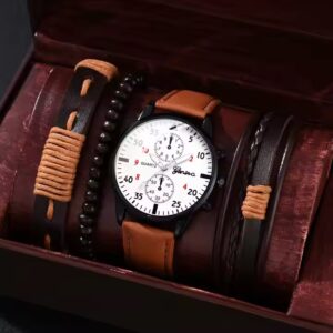 2024 new all-in-one fashion disc quartz watch business casual men's temperament watch set - Image 3