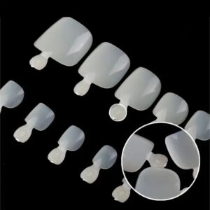 100Pcs Clear Natural False Toe Nails Tips Foot Tips Nail Art Decoration Full Cover False Toe Nails Tip - Image 3
