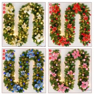 2.7m Christmas Led Rattan Garland Decorative Green Christmas Garland Artificial Xmas Tree Rattan Banner Decoration Wreath - Image 6
