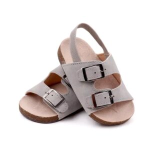 Summer baby wood bottom slippers with elastic back baby sandals hard soled non-slip toddler shoes - Image 3