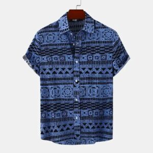 Retro Summer M Retro Summer Men s Casual Short Sleeve Printed Loose Tops Beach Holiday Shirtsen s Casual Short Sleeve Printed Loose Tops Beach Holiday Shirts - Image 7