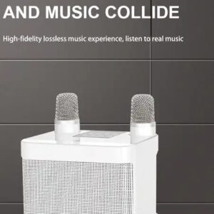 Mini Karaoke Speaker with YS-203 Mic Bluetooth Speaker with Microphone Dual Mic Karaoke set home speaker YS203 - Image 3