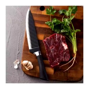 6 Pieces Scissor Vegetable Fruit Peeler Sharp Stainless Steel Kitchen Knives Set Non-stick Coating Knife Set With Gift - Image 6