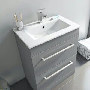 High end design rectangular bathroom hand wash basin square shape bathroom basin luxury bathroom sink with vanity - Image 1