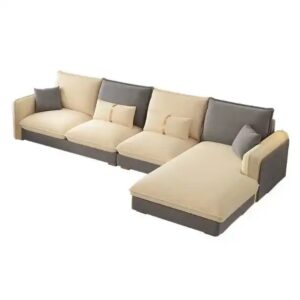Nordic Modern Home Furniture Fabric Sectional Corner Couch Chaise Longue Combination Bed Living Room Sofa - Image 6