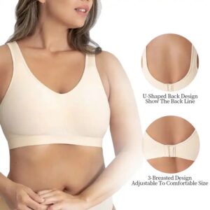Hot Selling Large Size Sexy Bras Comfortable Everyday Seamless Nylon Vest Breathable Wire-Free Back Closure Bra - Image 5