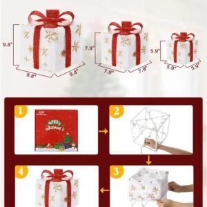 Christmas Light Gift Boxes 3 Pcs Outdoor Lighting Christmas Decoration For Home Porch Lawn - Image 5