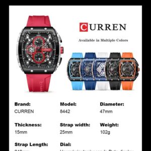 CURREN 8442 Men's Watches Top Luxury Brand Waterproof Sport Wrist Watch Chronograph Quartz Relogio Masculino - Image 4