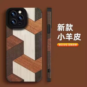 Wood Grain Step Design Printing Soft TPU Leather Mobile Phone Cover Case For Iphone 7 8 X Xr Xs 11 12 13 14 15 16 Pro Max - Image 3