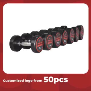 Wholesale Rubber Dumbbell set Weight Lifting Round Head Rubber Dumbbell set - Image 3
