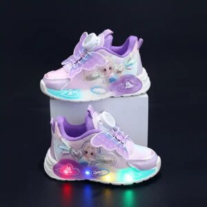 Spring New Led Light Kids Shoes Student Casual Sneakers for Girls Butterfly Lace Decoration Children's Shoes - Image 3