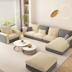 Nordic Modern Home Furniture Fabric Sectional Corner Couch Chaise Longue Combination Bed Living Room Sofa - Image 7