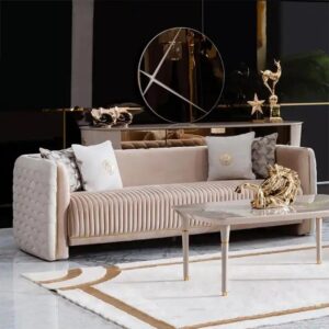 wholesale Luxurious modern home furniture living room sofa love seat microfiber fabric sofas - Image 1