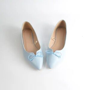 2024 new pointy bow black women's flat shoes - Image 4
