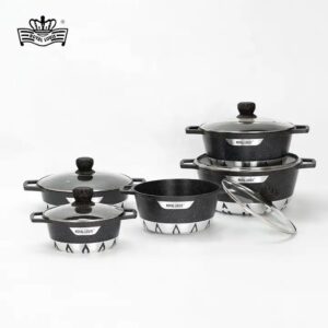 10 pcs large size die cast aluminum non-stick cooking pots kitchen pot set cooking pot set non-stick cookware granite - Image 4