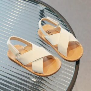 Kids Girl's Flat Sandals Cute Summer Shoes Open Toe Ankle PU Leather Sport Sandals Beach Sandal Water Shoes - Image 5