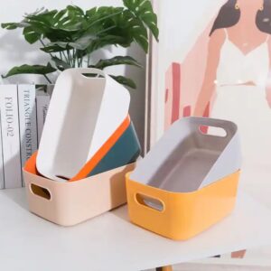 Plastic desktop storage box Cosmetics organizer Kitchen storage box Snack storage basket - Image 4