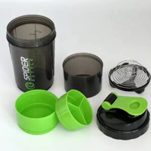 Shaker Bottle Workout Gym BPA Free Protein Shaker Bottle with Powder Storage Pill Organizer - Image 5