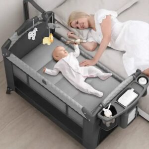 Foldable Portable Child Kid Fence Playpen Baby Bed Travel Cot Baby Playard with Side Door - Image 3