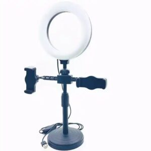 6 inch 16cm LED Ring Fill Light Lamp Vlogging Video Light Live Broadcast Kit with Dual Phone holders - Image 3