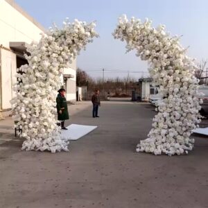 Artificial Floral Supplies White Front Moon Arch Flower Arrangement - Image 6