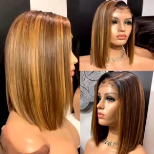New Lace wig European and American ladies short hair wig in stock 13 x4 Side Part Lace wig in stock - Image 3