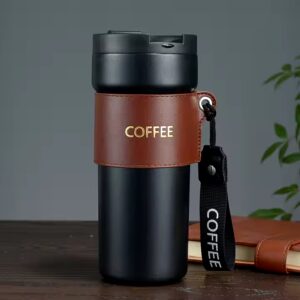 BORGE 500ml Double Wall Powder Coating Stainless Steel Vacuum Insulated Coffee Tumbler With Strap And Sleeve - Image 7