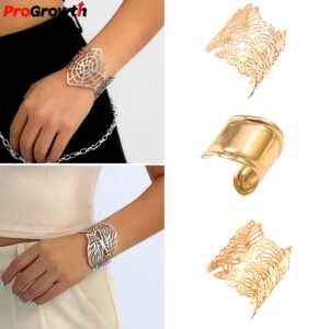 Design Bangle Open Polish Bracelet Vintage Hollowed Out Leaves Fashion Jewelry Exaggerated Bangles - Image 5