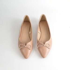 2024 new pointy bow black women's flat shoes - Image 5