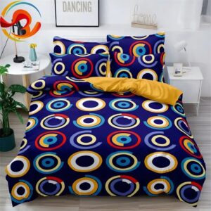 4 piece bedsheet bedding set complete polyester bed sheets Geometric bedding set - Image 6