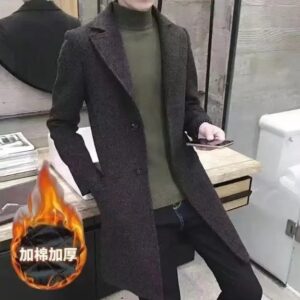 Autumn Winter Men Clothing Slim Fit Casual Thick Warm Plus Size Trench Coats Long Jackets - Image 6