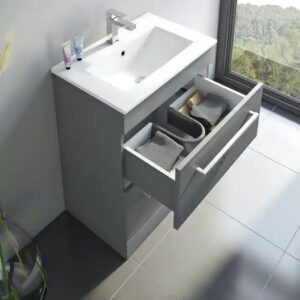 High end design rectangular bathroom hand wash basin square shape bathroom basin luxury bathroom sink with vanity - Image 7