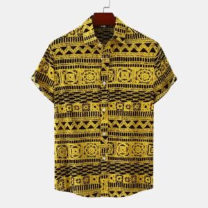 Retro Summer M Retro Summer Men s Casual Short Sleeve Printed Loose Tops Beach Holiday Shirtsen s Casual Short Sleeve Printed Loose Tops Beach Holiday Shirts - Image 6