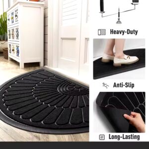 Half round polypropylene loop velvet embossed rubber anti-slip Outdoor Welcome Door Mat Doormats Floor Mat for Entryway - Image 5