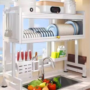 Expandable stackable kitchen cabinet shelf organizer, counter spice racks, multifunctional storage shelf for kitchen, bathroom - Image 5