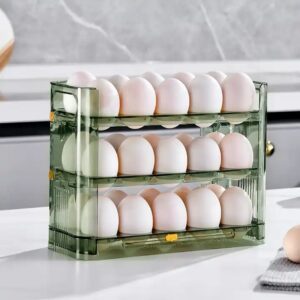 3 Layers Egg Storage Container Egg Organizer Holder for Refrigerator 30 Grids Detachable Egg Storage Box Clear Plastic Kitchen - Image 6