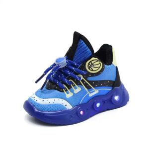 High Quality LED Light Basketball Shoes for Kids Boys Spring autumn Breathable Rubber Insole with Mesh Lining round Boot Design - Image 6