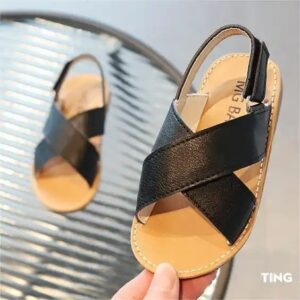 Kids Girl's Flat Sandals Cute Summer Shoes Open Toe Ankle PU Leather Sport Sandals Beach Sandal Water Shoes - Image 4