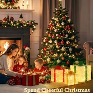 Christmas Light Gift Boxes 3 Pcs Outdoor Lighting Christmas Decoration For Home Porch Lawn - Image 3